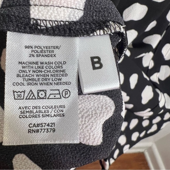 Ann Taylor Blouse Black White Dots S - Picture 11 of 12